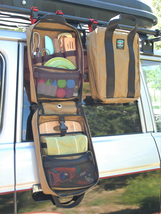 Handmade in Colorado USA, Camp Kitchen, Kitchen Bag, Camping, Tan