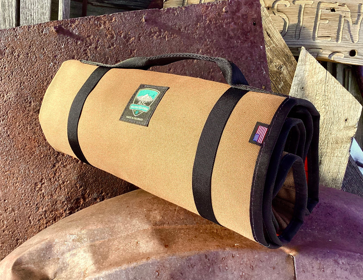 Handmade in Colorado USA, ShopRoll, large tool roll, Brown Premium Canvas