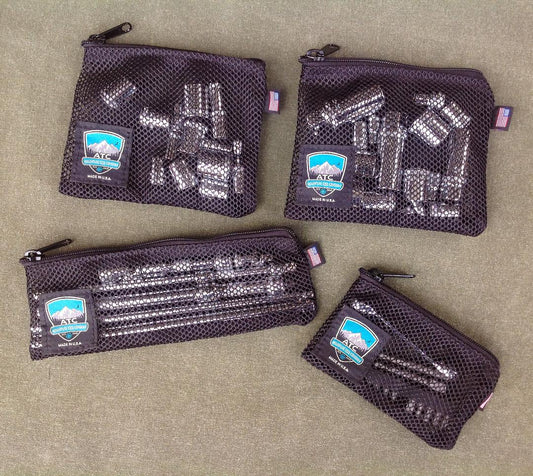 Handmade in Colorado USA, Mesh Pouches, Black