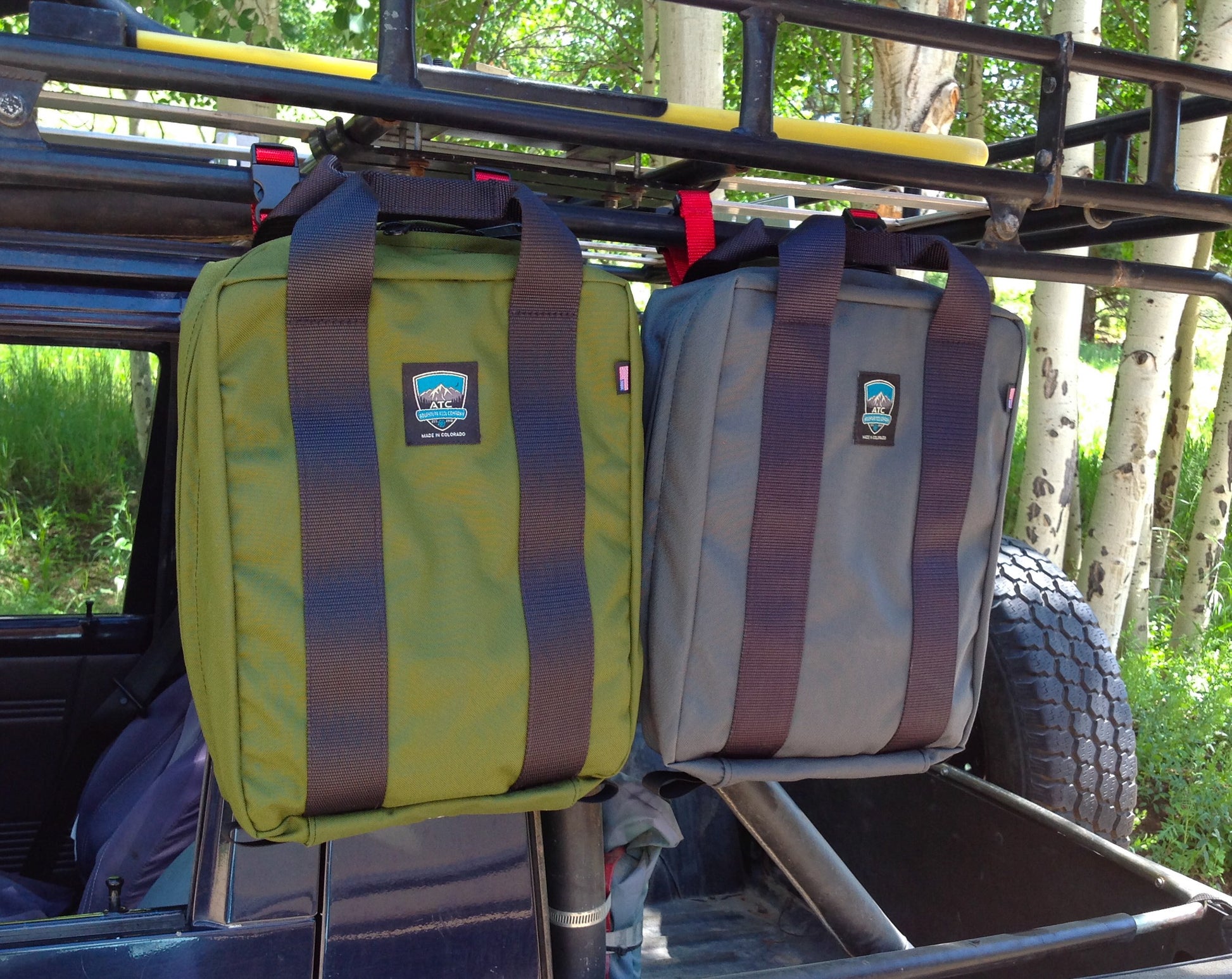 Handmade in Colorado USA, Camp Kitchen, Kitchen Bag, Green, Gray