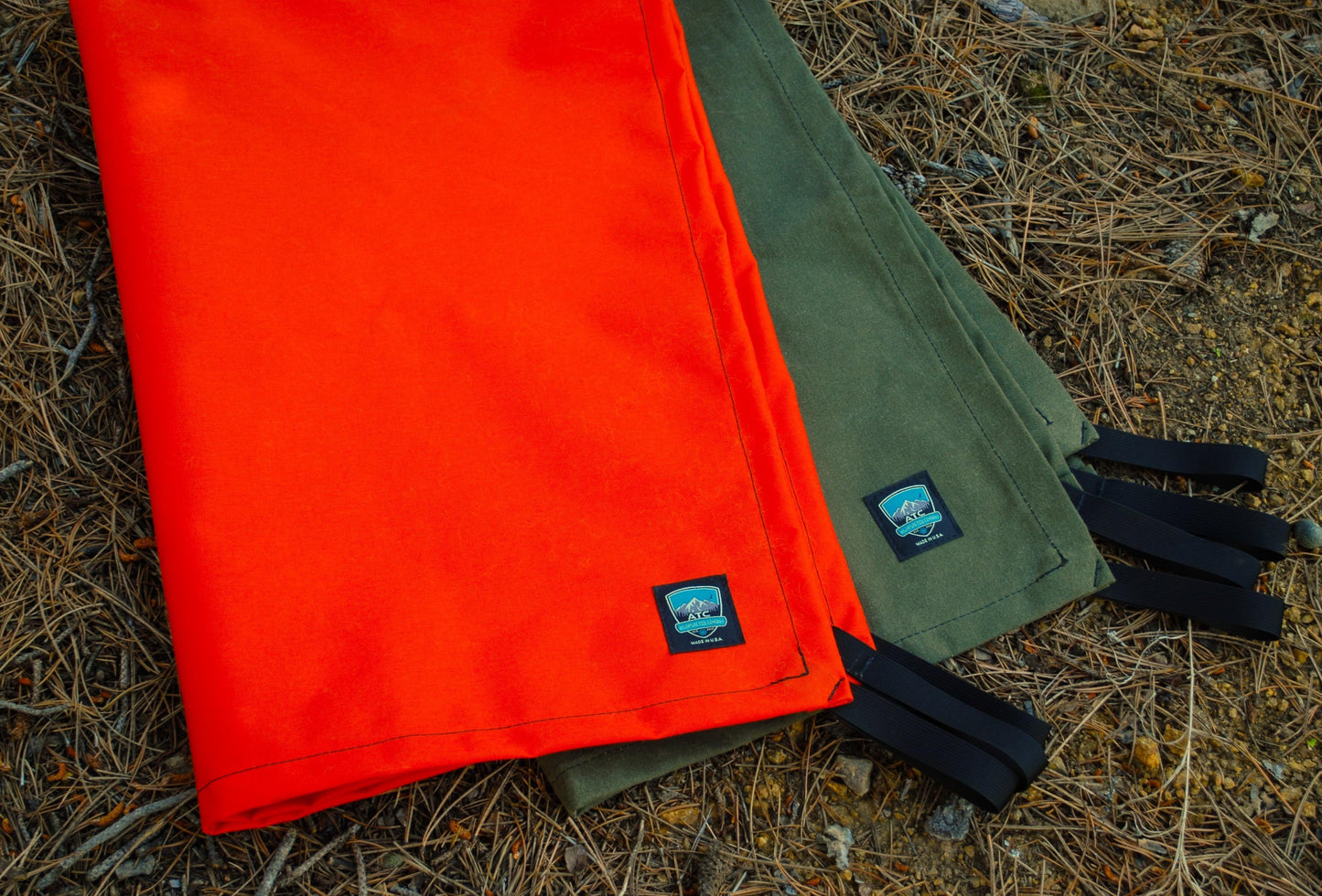 Handmade in Colorado USA Utility Tarpaulin, Orange Nylon and Waxed Canvas