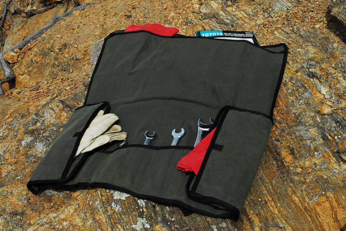 Handmade in Colorado USA, ShopRoll, large tool roll, Green Waxed Canvas