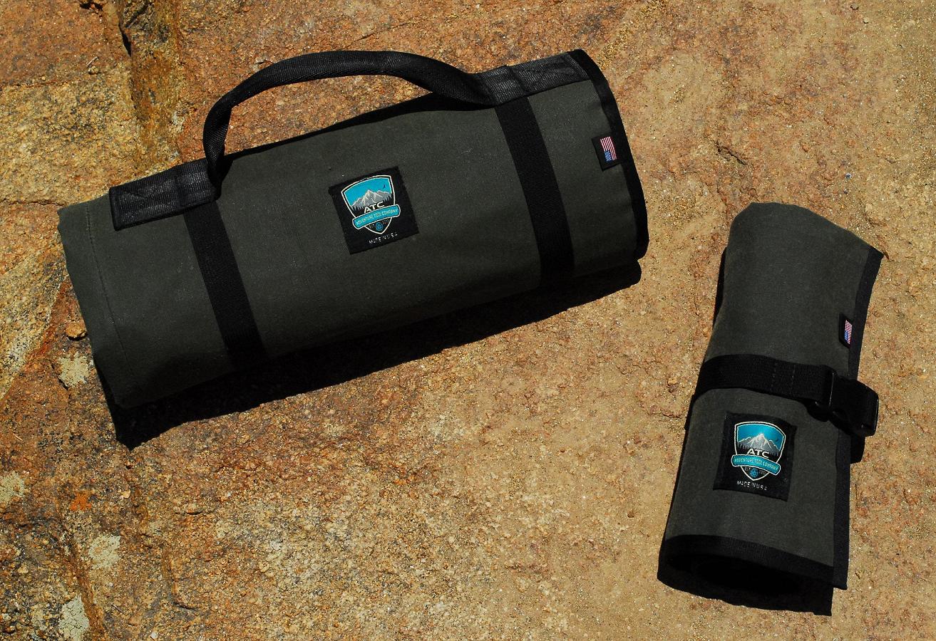 Handmade in Colorado USA, Small Tool Roll and Large Tool Roll, SportRoll, ShopRoll, Green Canvas