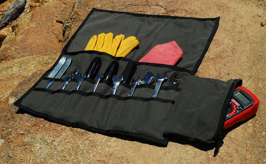 Handmade in Colorado USA, Small Tool Roll, SportRoll, Green Canvas