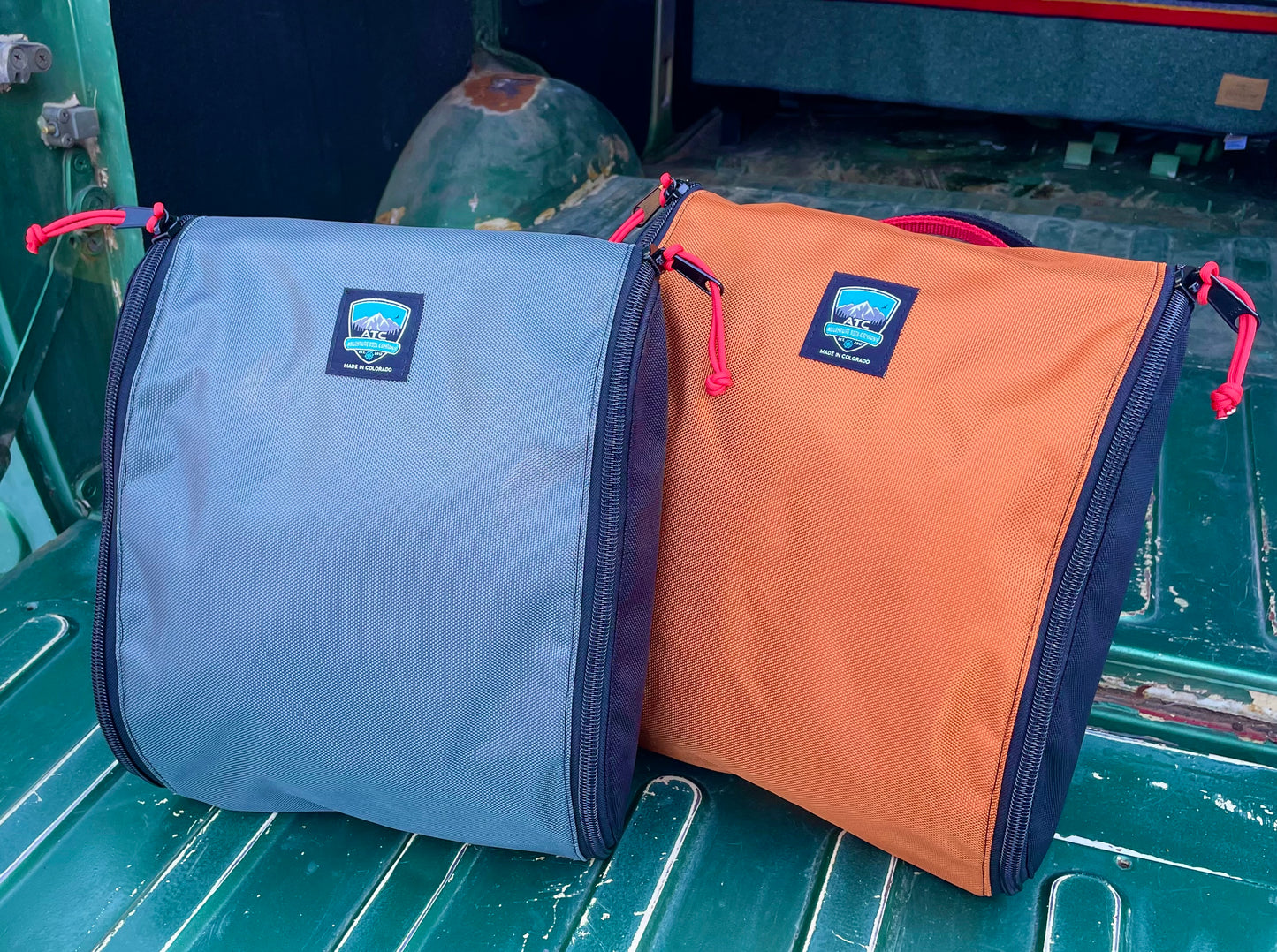 Handmade in Colorado USA, Recovery Bag for Winch Equipment, Gray and Orange 1680 Ballistic Nylon