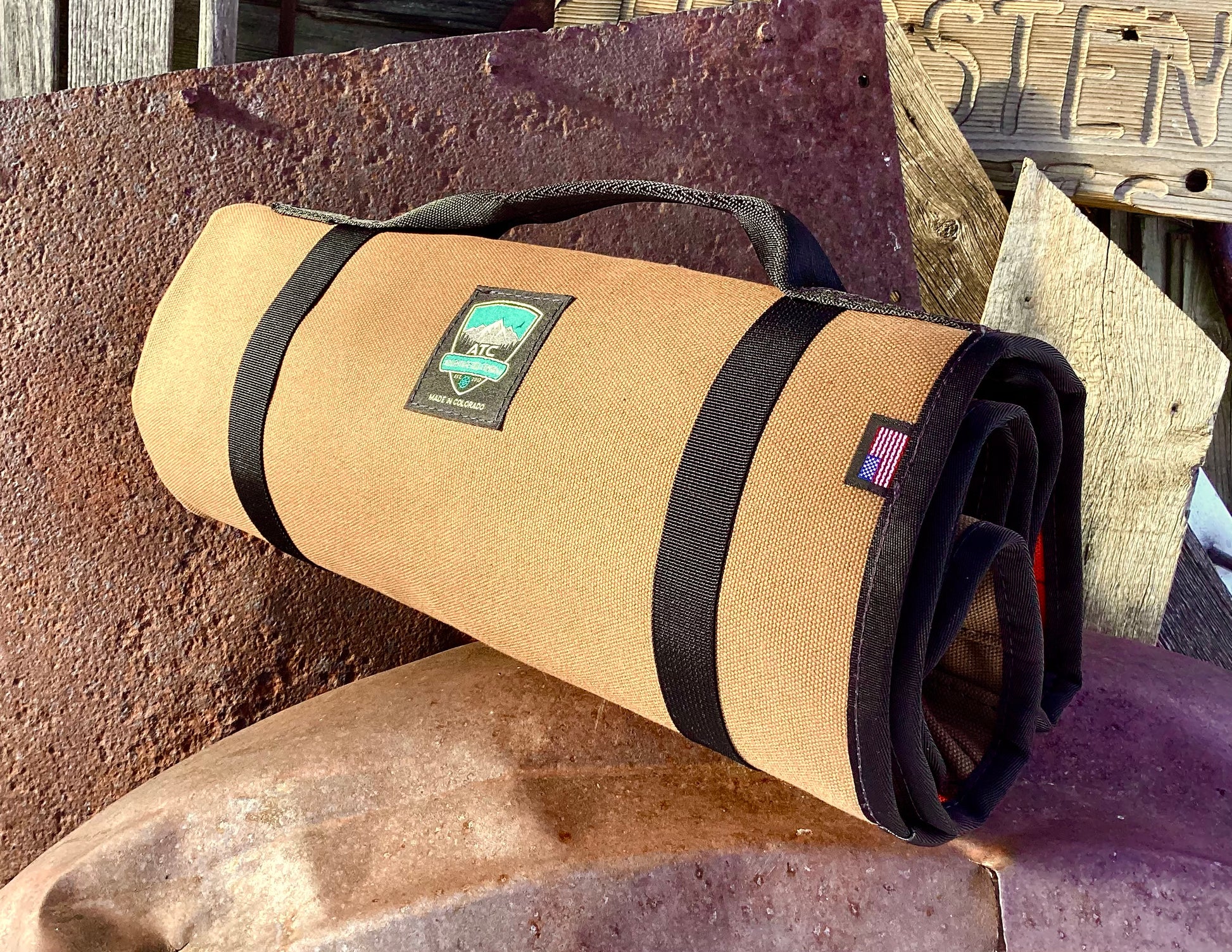 Handmade in Colorado USA, ShopRoll, large tool roll, Brown Premium Canvas