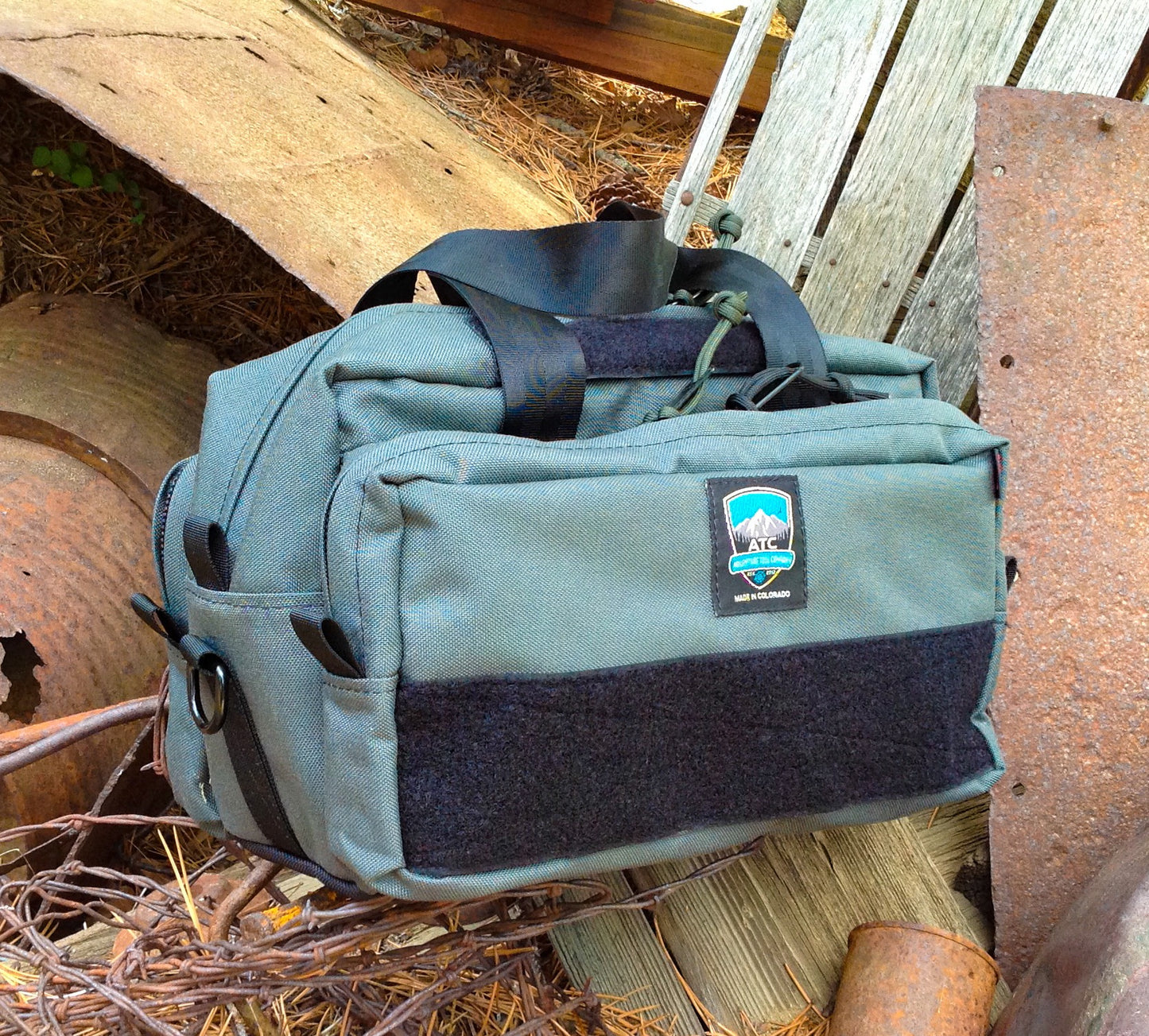 Handmade in Colorado USA Gear Bag, Travel Bag, Gray Nylon