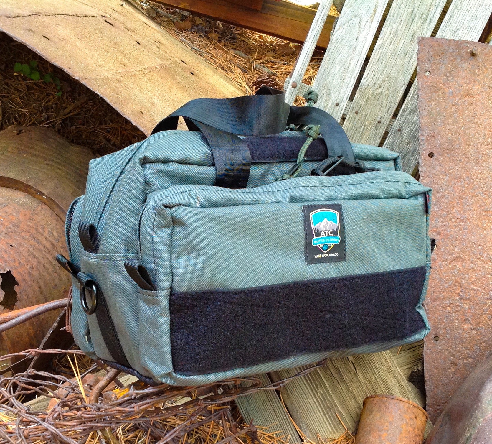 Handmade in Colorado USA Gear Bag, Travel Bag, Gray Nylon