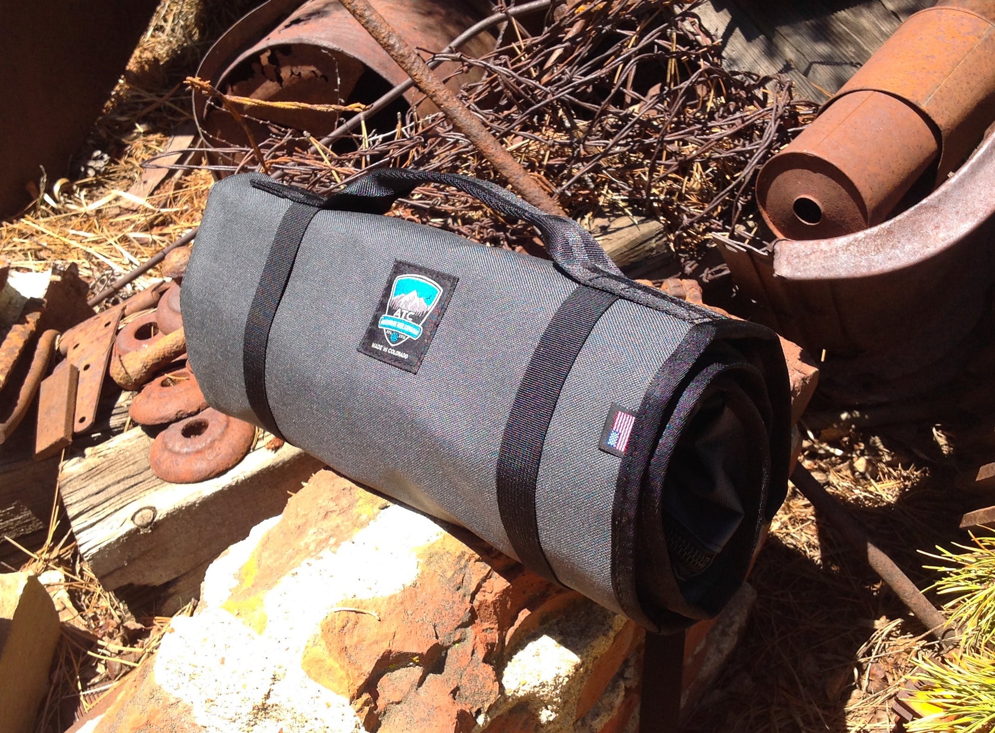 Handmade in Colorado USA, ShopRoll, large tool roll, Gray